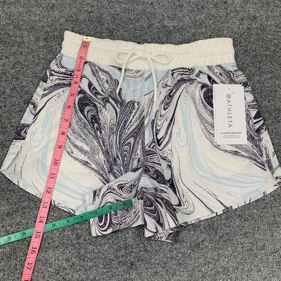 Athleta Shorts Womens XS Extra Small Blue Swirl Marble All Activity Drawstring - Picture 6 of 15